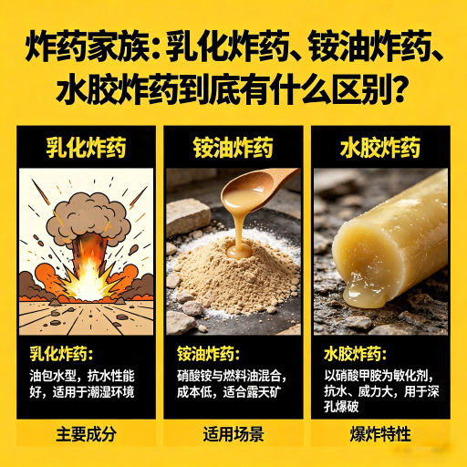 抚州炸药家族：乳化炸药、铵油炸药、水胶炸药到底有什么区别？